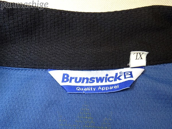 Brunswick [XL size ] dry half Zip shirt waste number [ navy x black x yellow ] bowling shirt Blanc zwik sun Bridge 