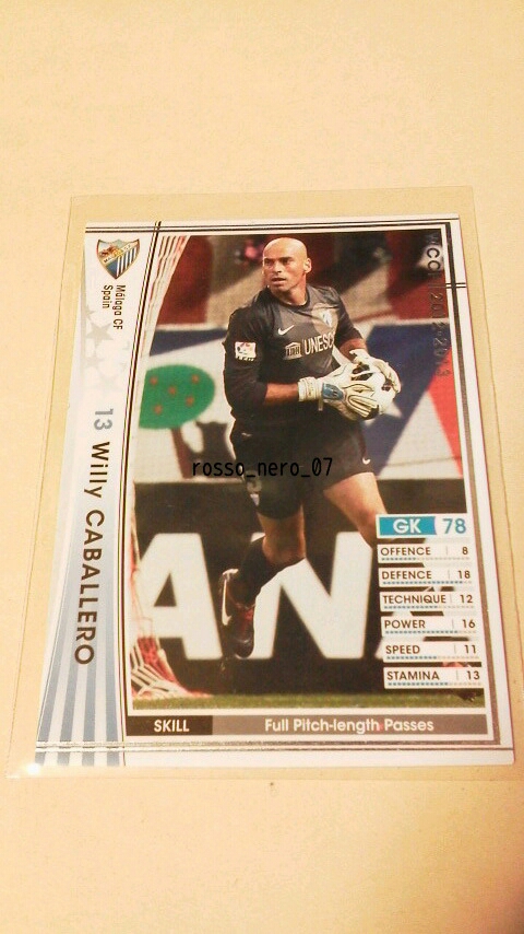 ☆WCCF2012-2013☆12-13☆337☆白☆ウィリー・カバジェロ☆マラガCF☆Willy Caballero☆Malaga FC☆_画像1