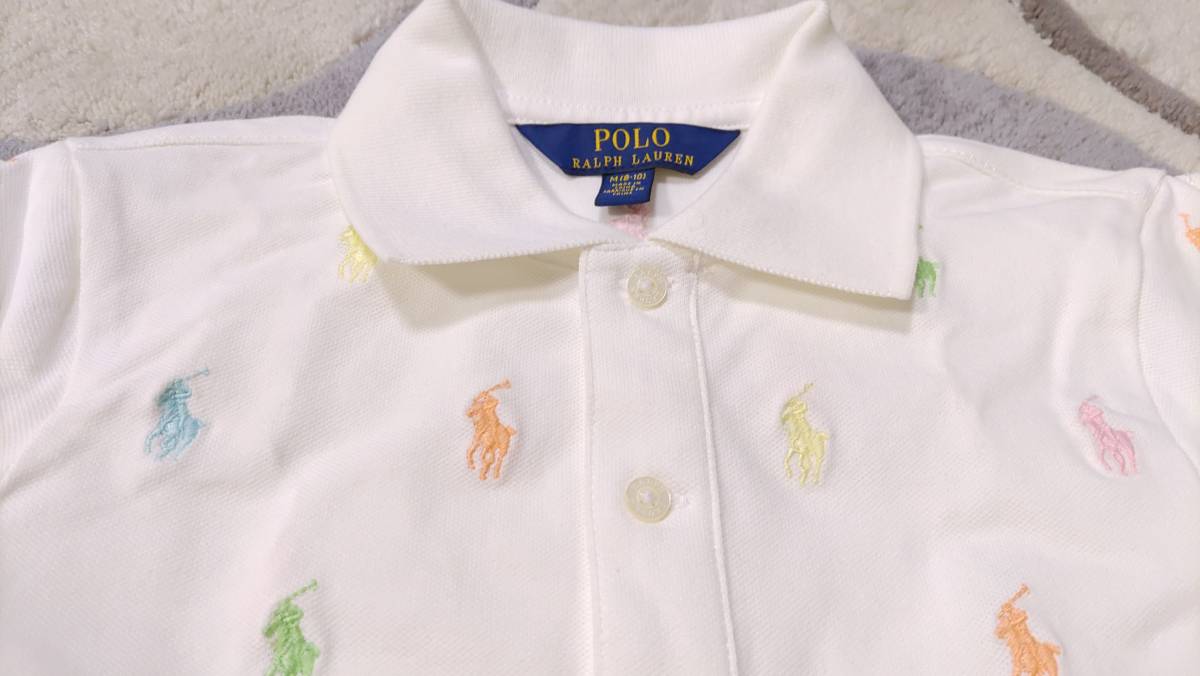 即決　未着用　ポロラルフローレン　POLO　RALPH LAUREN　M（8-10） パステル　レア　ポロシャツ　半そで　女の子　女児_画像5