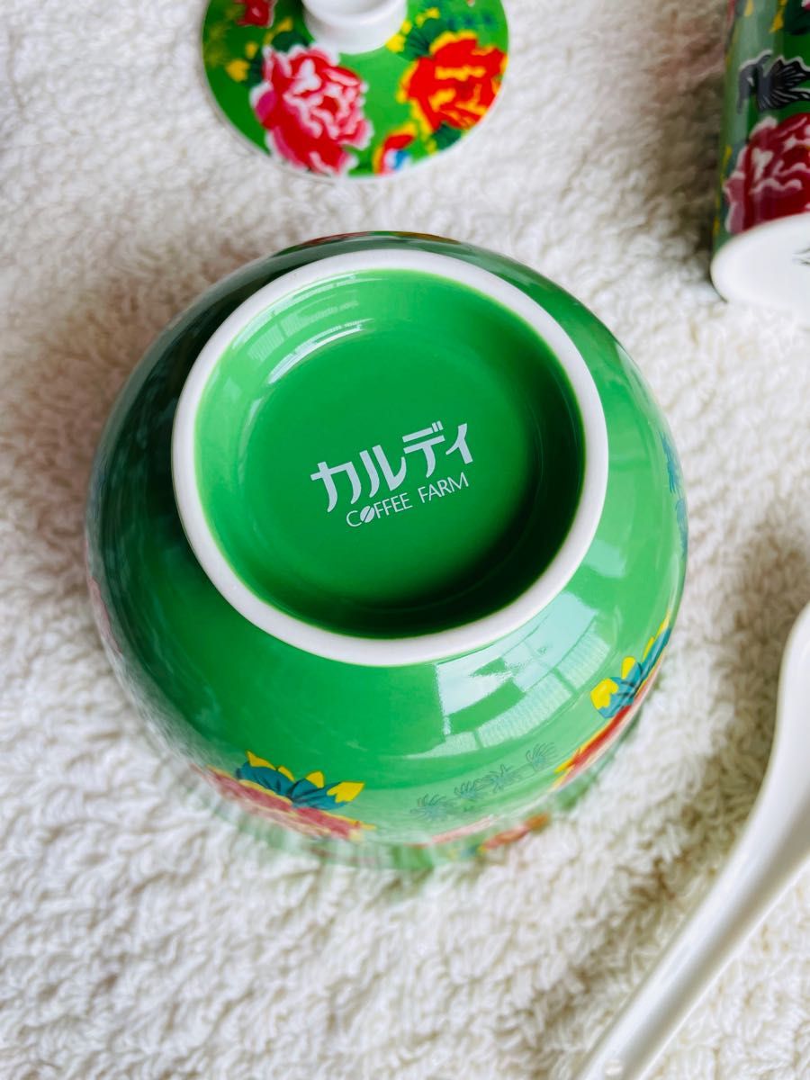 レア　カルディ限定　カルディ(KALDI)台湾　茶こし付きマグカップ と碗匙組 どんぶりセット