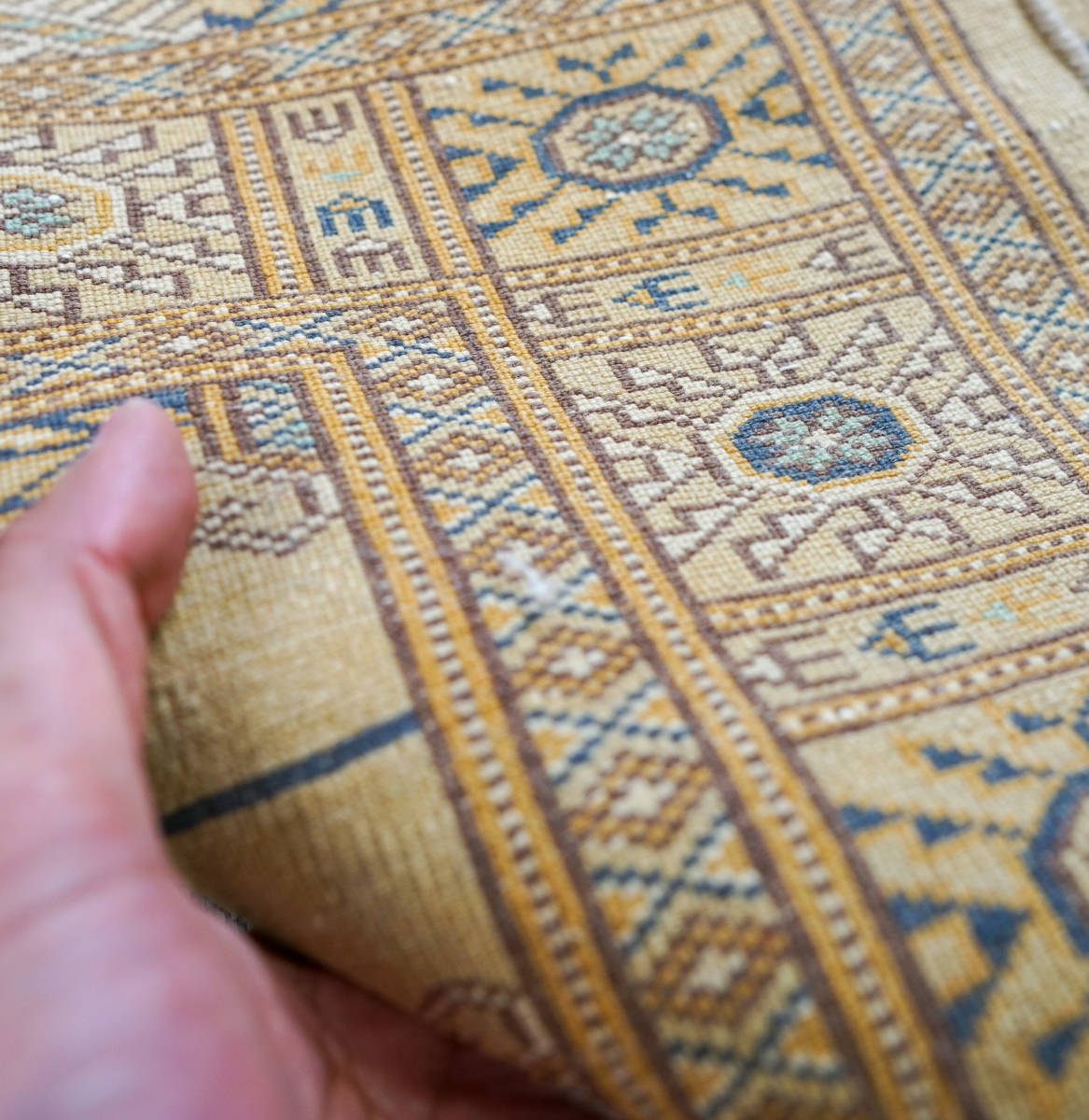124×80cm【パキスタン手織り絨毯】トルクメン絨毯 | alfasaac.com