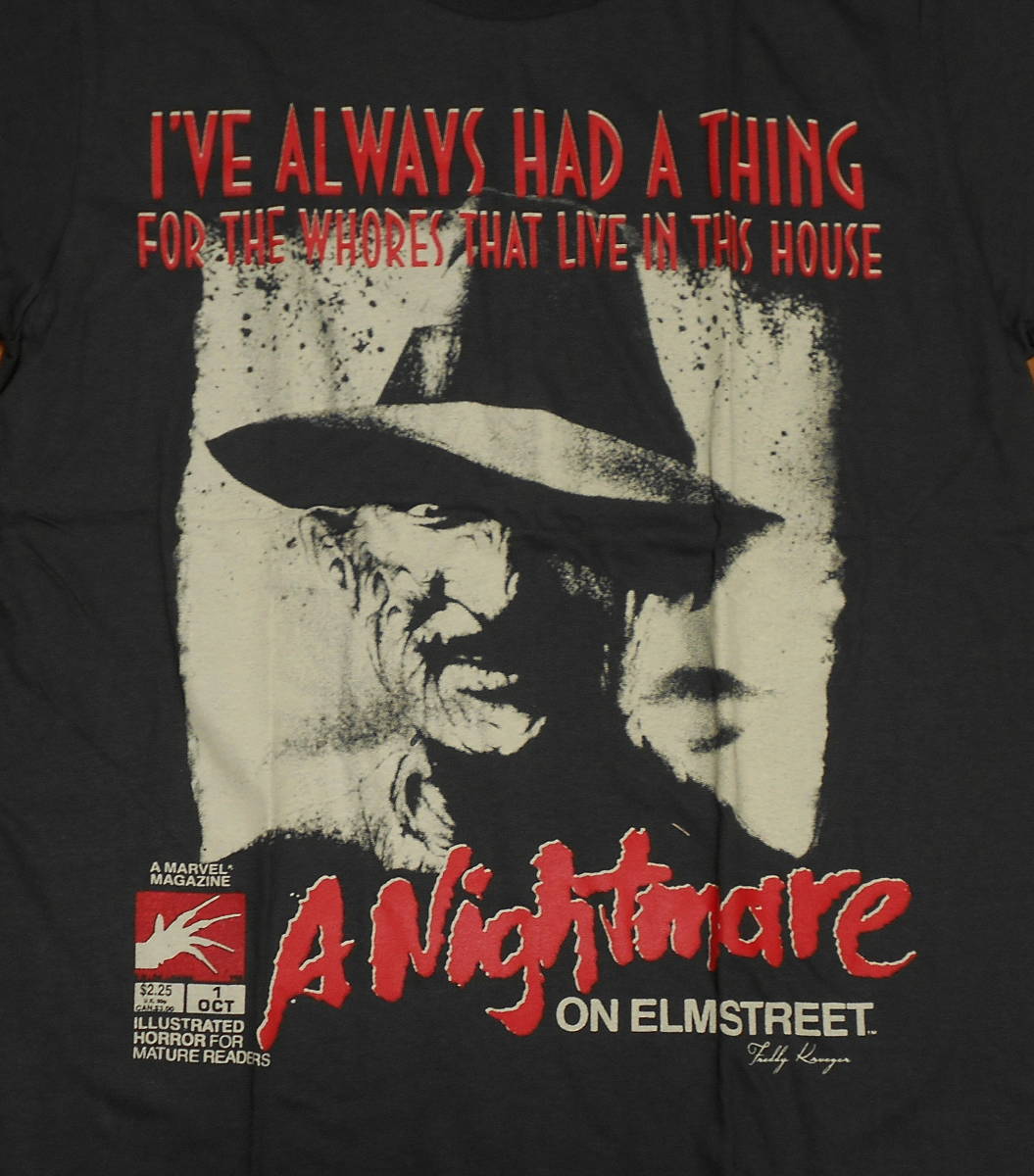 新品【A Nightmare On Elm Street】エルム街の悪夢 Vintage Style プリント Tシャツ L // フレディ 映画 MovieTシャツ_画像2