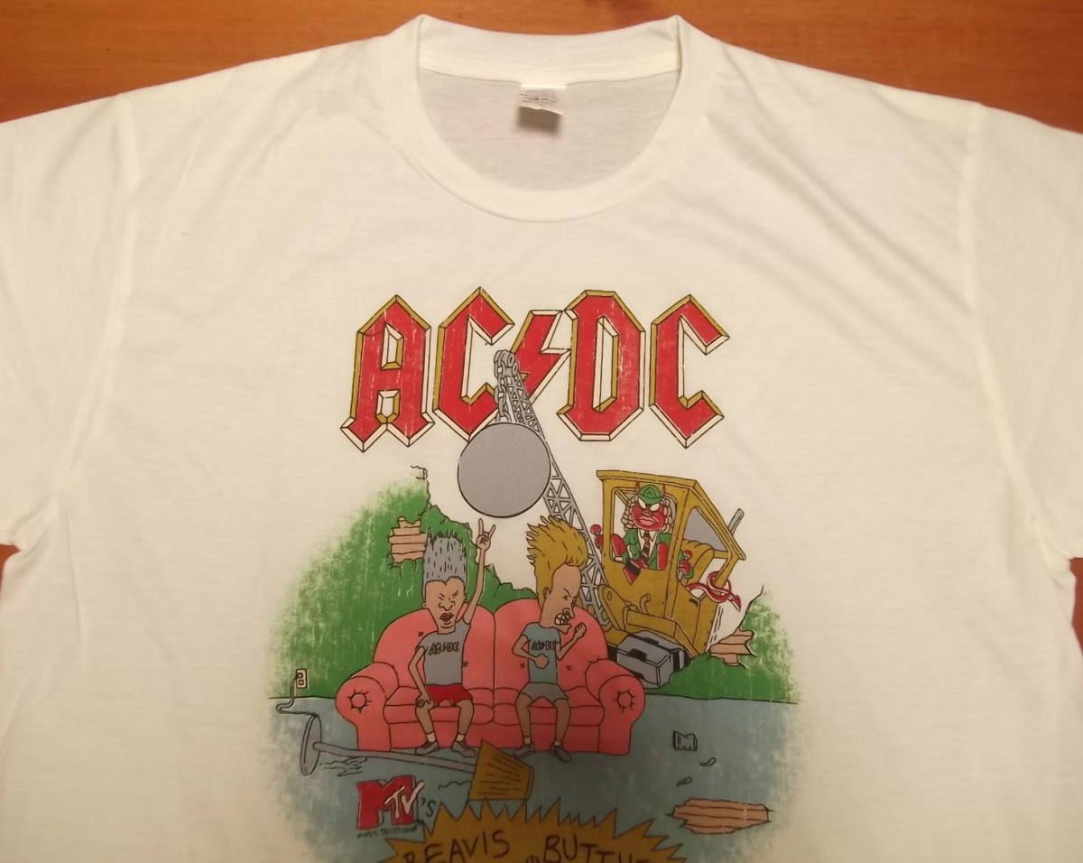 新品【 AC/DC 】ビーバスアンドバットヘッド プリント Tシャツ XL // バンドTシャツ MTV ロックTシャツ エーシーディーシーの画像3