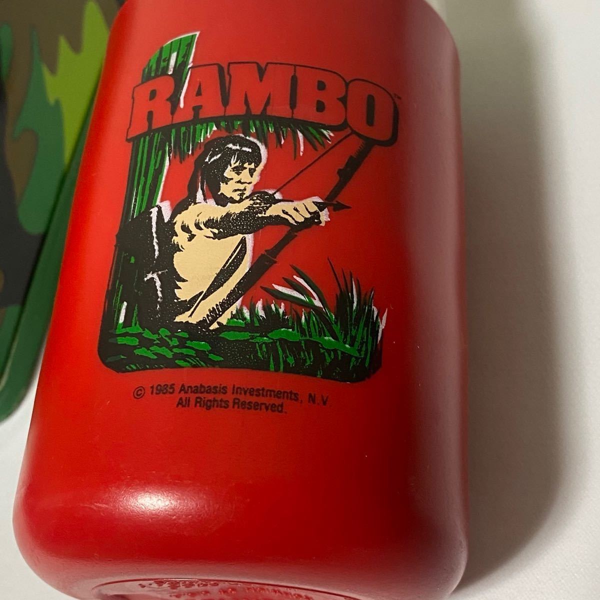 h59 希少 80 年代 RAMBO ランチ ボックス ランボー THERMOS サーモス lunch box ムービー movie カモ 迷彩 ビンテージ VINTAGE 80s