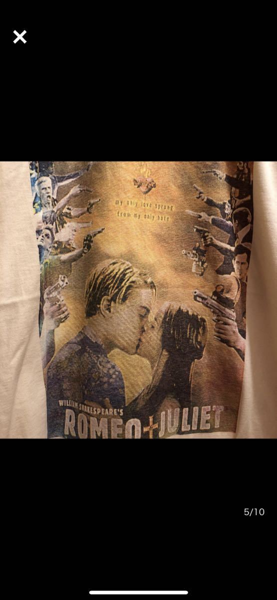 未使用】激レアレオナルドディカプリオ出演ロミオ&ジュリエットTシャツ