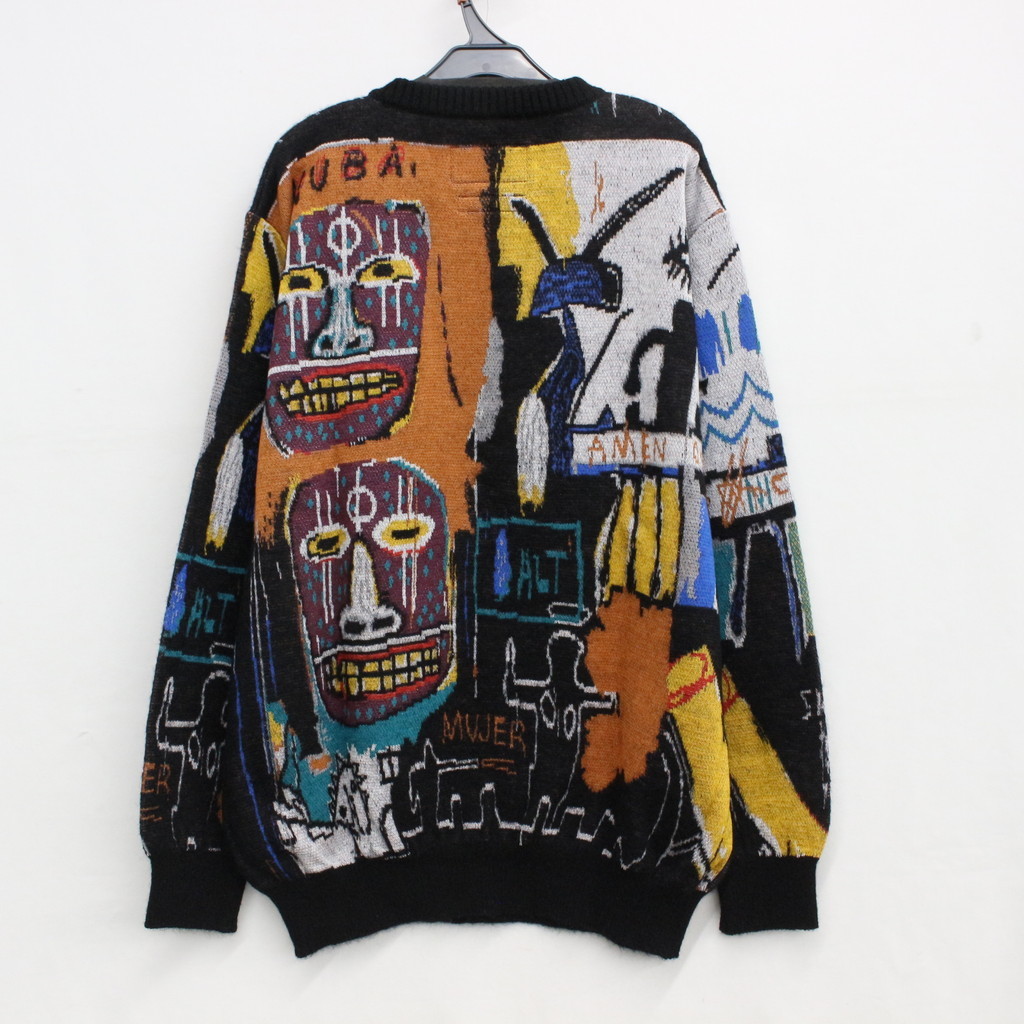 未使用 サイズ L】 [22AW] WACKO MARIA ワコマリア Jean-Michel Basquiat Crew Neck Sweater  -Type 2- (Orange)