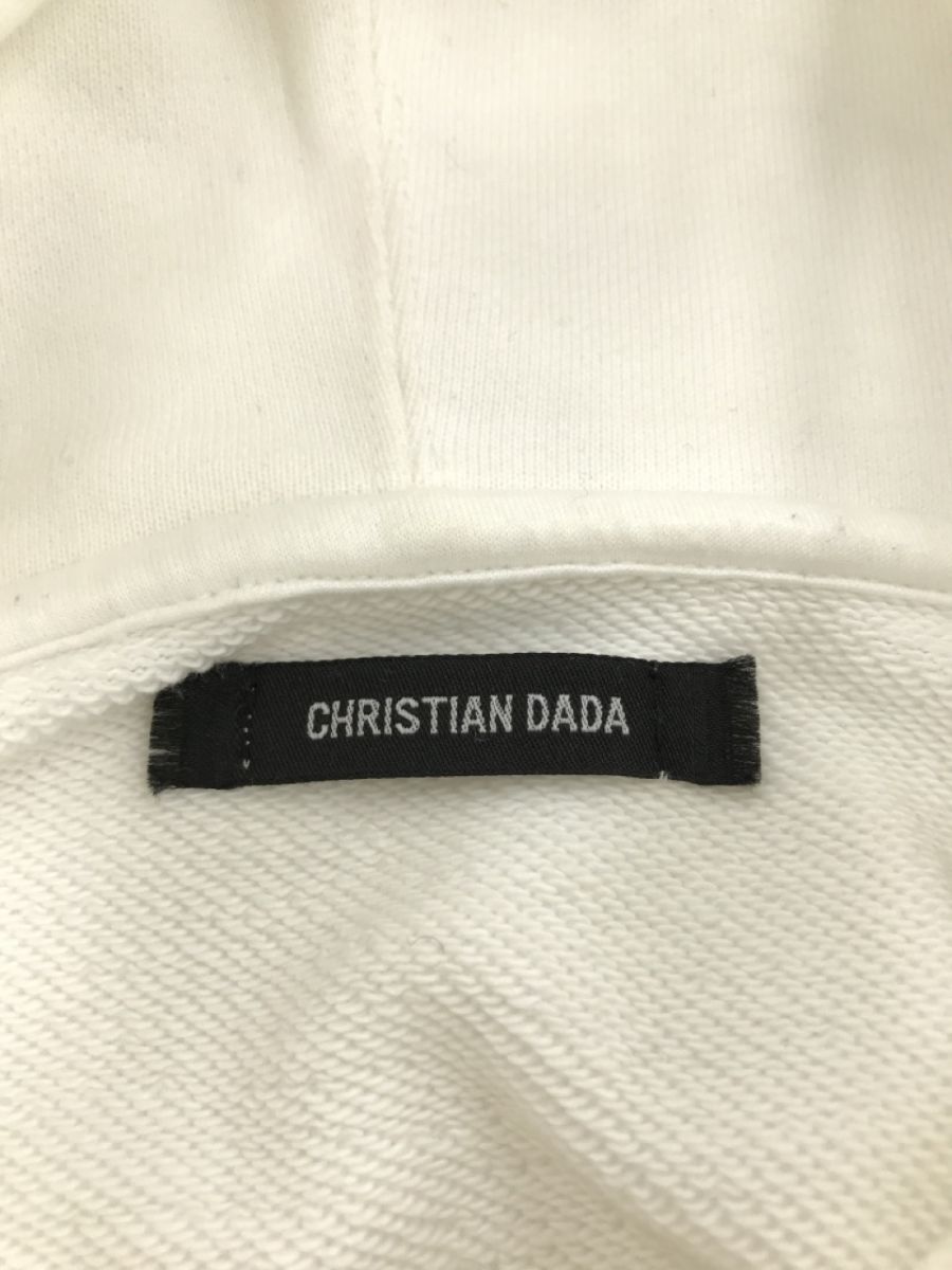 CRISTIAN DADA 綿100％ プリント プルオーバー パーカー size44/白 ■■◎ ☆ ddb7 レディース_画像3