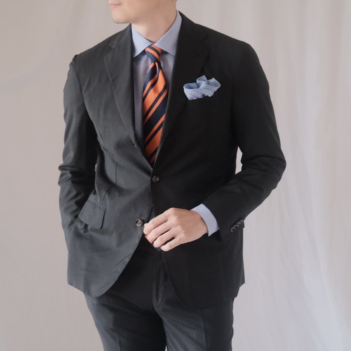 BOGLIOLI BOGLIOLI navy stripe suit 50