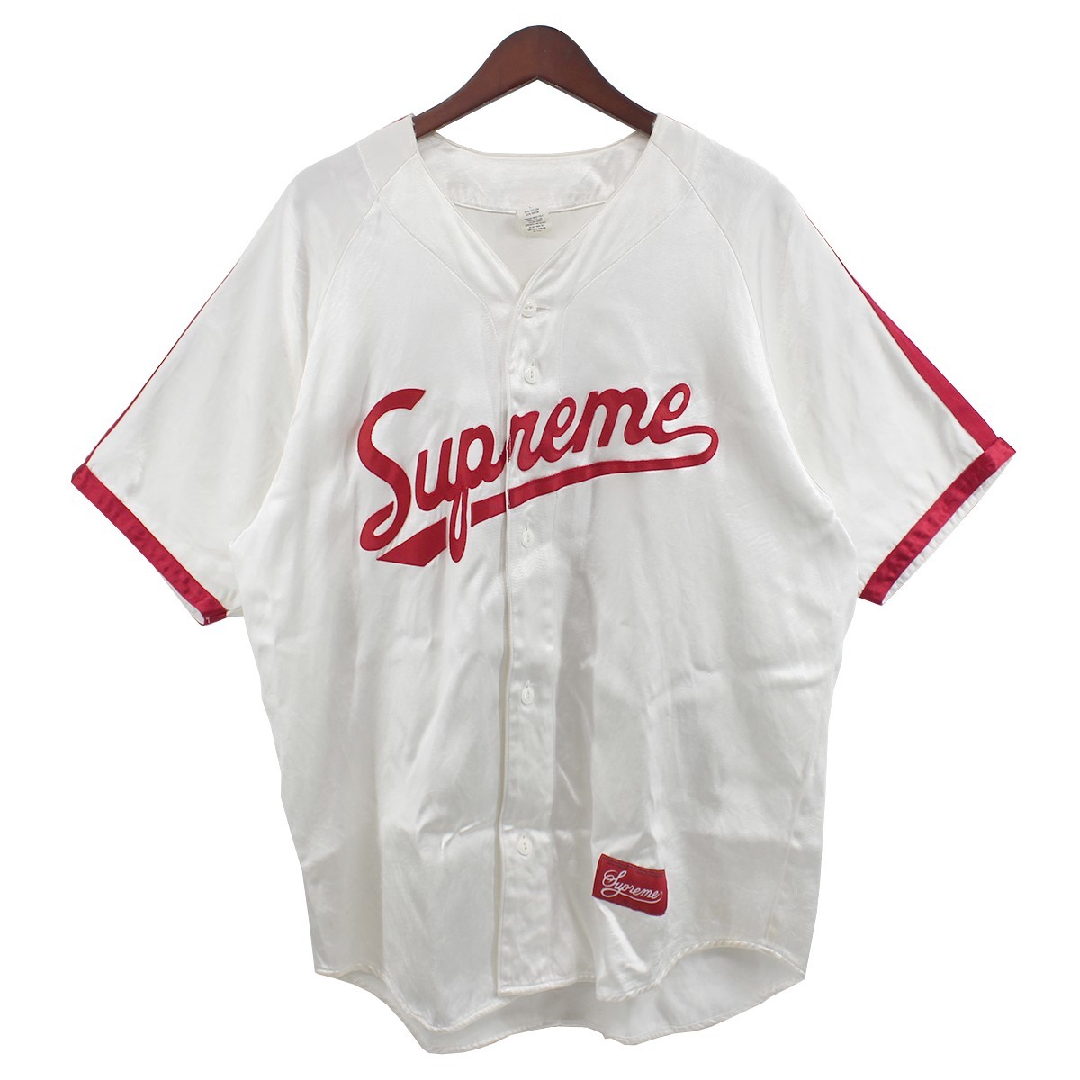 SUPREME　 17SS Satin Baseball Jersey ロゴ サテン ベースボールシャツ 商品番号：8056000139525