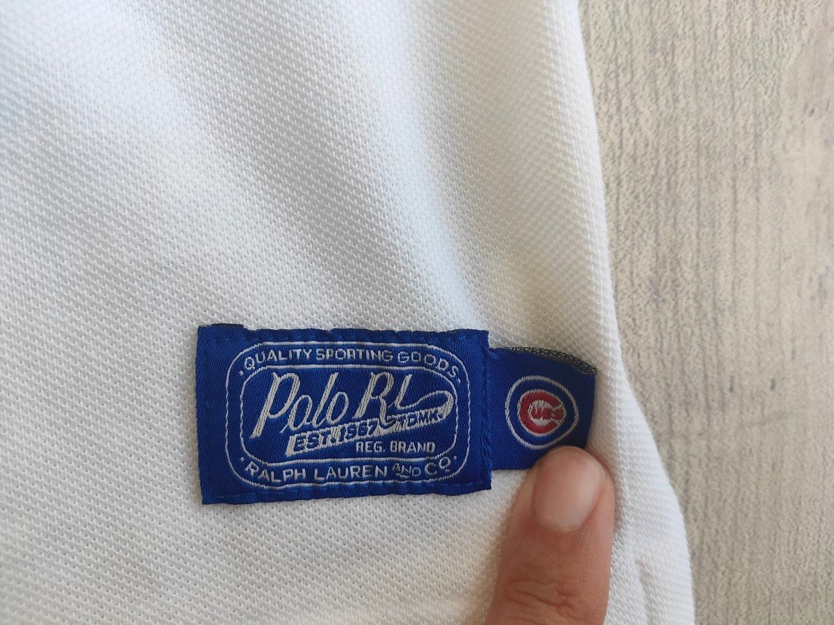 M 新品 ラルフローレン × MLB ポロシャツ CHICAGO CUBS シカゴ カブス 白 ポロベア ポロベアー