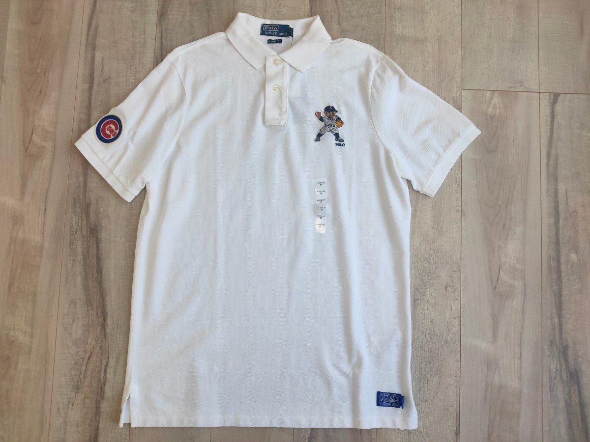 L  新品 ラルフローレン × MLB ポロシャツ CHICAGO CUBS シカゴ カブス 白 ポロベア ポロベアー