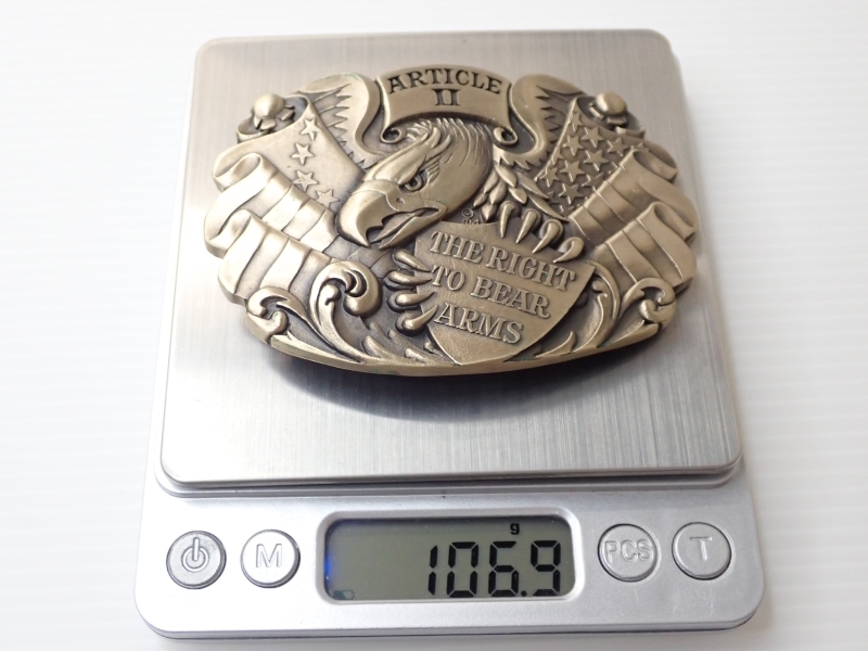 X167　ベルト バックル イーグルデザイン　USA　AWARD DESIGN MEDALS　THE RIGHT TO BEAR ARMS　ヴィンテージ Vintage buckle_画像8