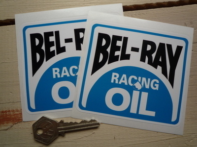 送料無料 Bel-Ray Racing Oil Sticker ベルレイ ステッカー シール デカール 2枚セット 100mm x 90mm_画像1
