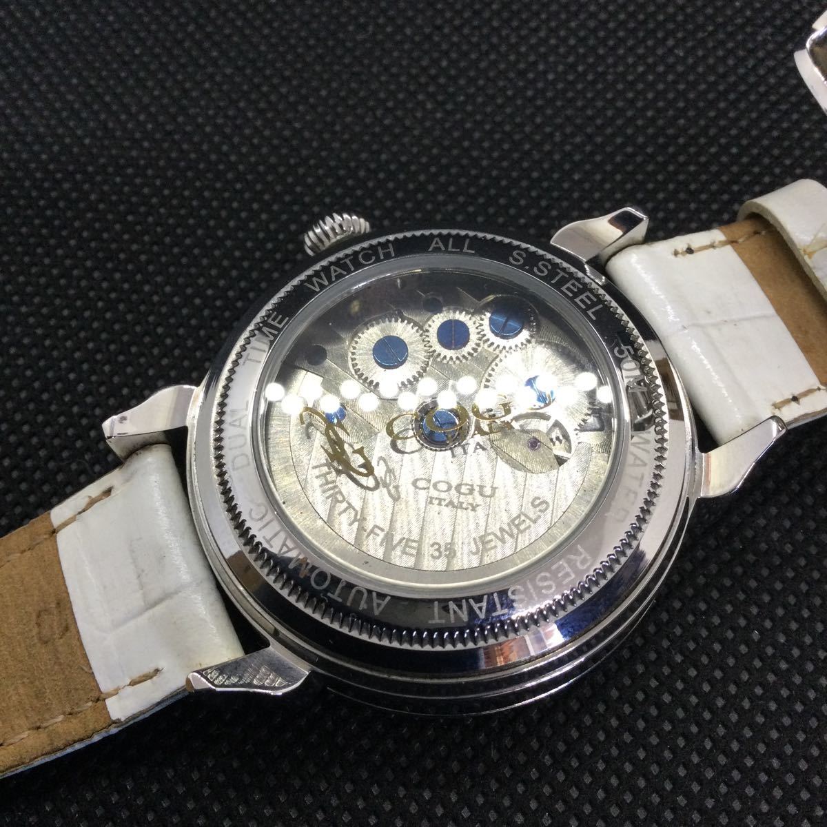 COGU ITARY 自動巻き スケルトン DUAL TIME腕時計 の画像7