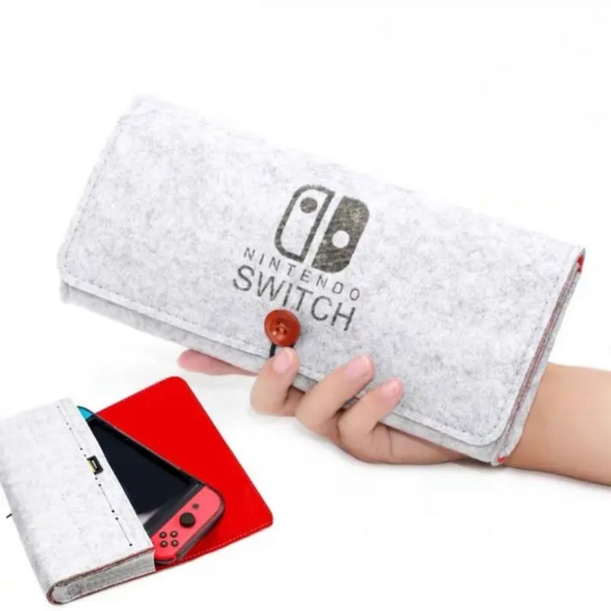 任天堂　薄型 nintendo switch 軽量 収納 ケース ゲームカードホルダー フェルト 防塵 ソフト 耐衝撃 シンプル　グリーン　全面保護_画像8