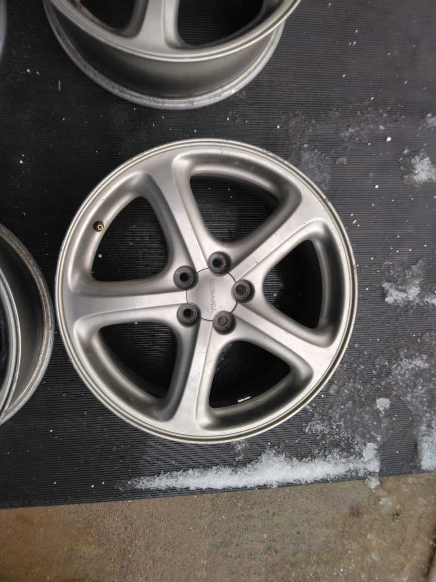 スバル レガシィ 17インチ 17×7J PCD100 OFF 55 5H 4本 現状 ホイール