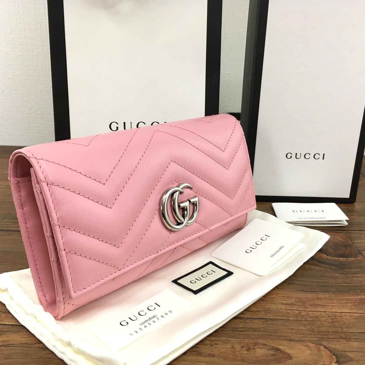 未使用品 GUCCI ジップウォレット 443123 GG 80 - 長財布