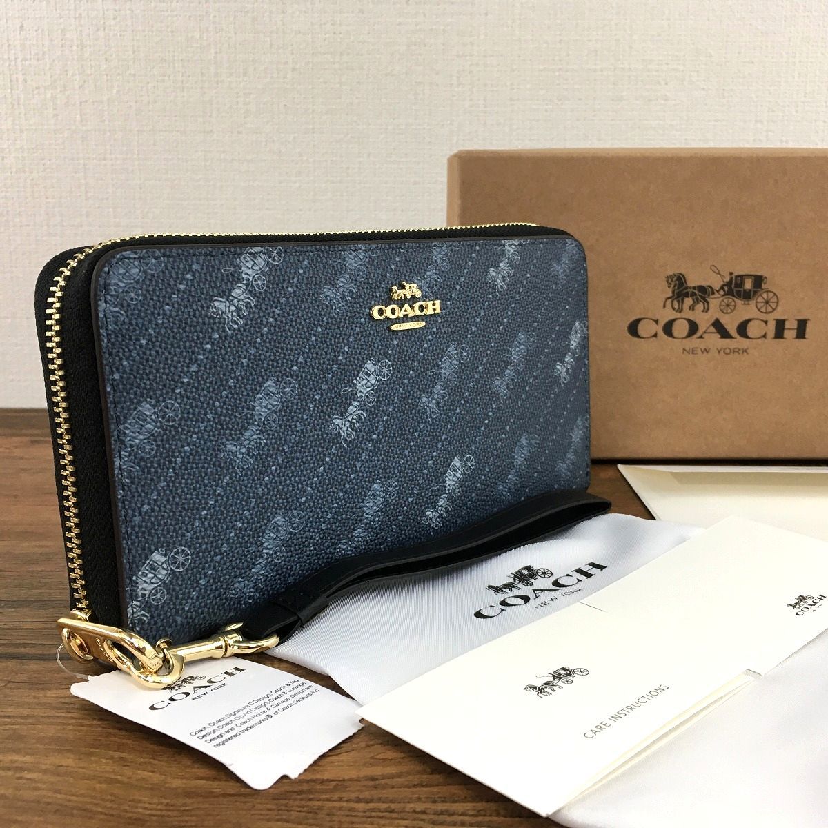 ☆送料無料☆ 未使用品 COACH ジップウォレット C3547 馬車 箱付き 467_画像1