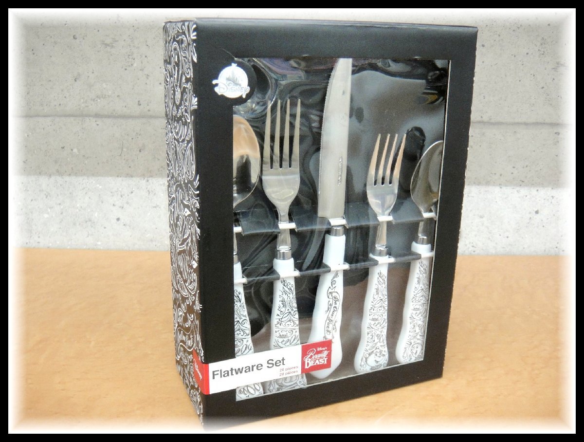 54251T 未使用 Disny ディズニー 美女と野獣 20pc カトラリーセット Flatware Set Beauty and the BEAST 4人分 5本×4セット