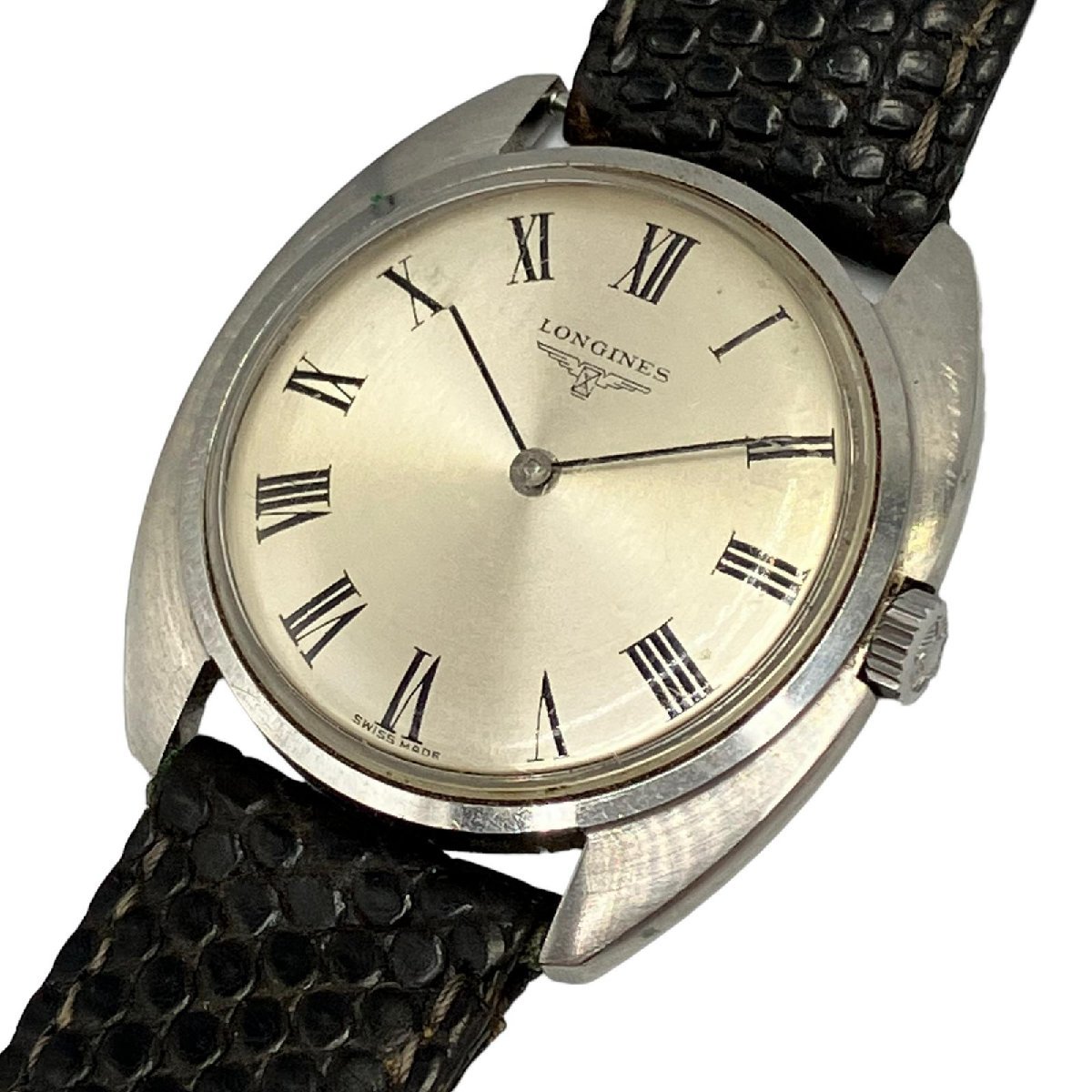LONGINES ロンジン ラウンドフェイス ローマインデックス シルバー文字
