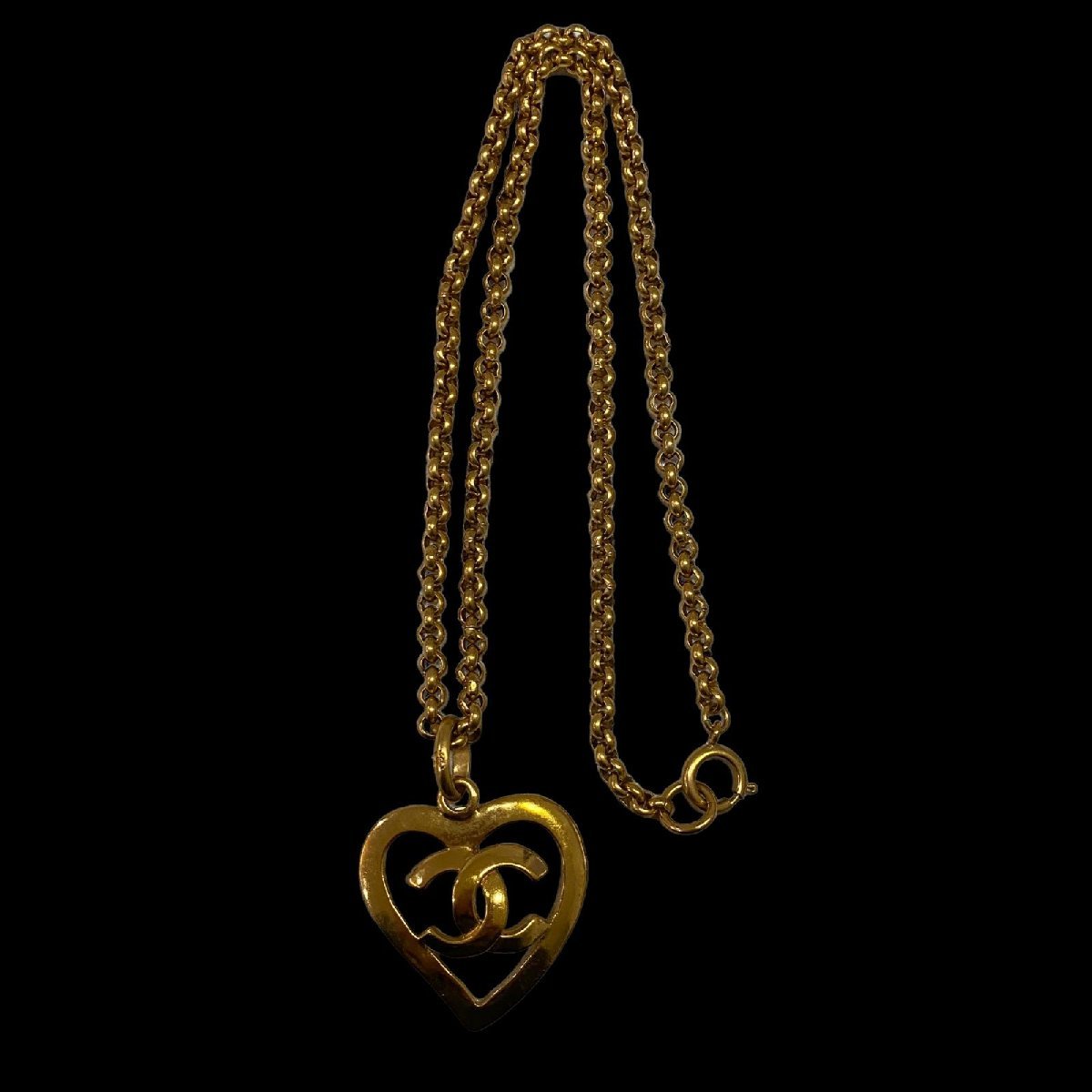 CHANEL シャネル 95P ココマーク ハートデザイン ネックレス