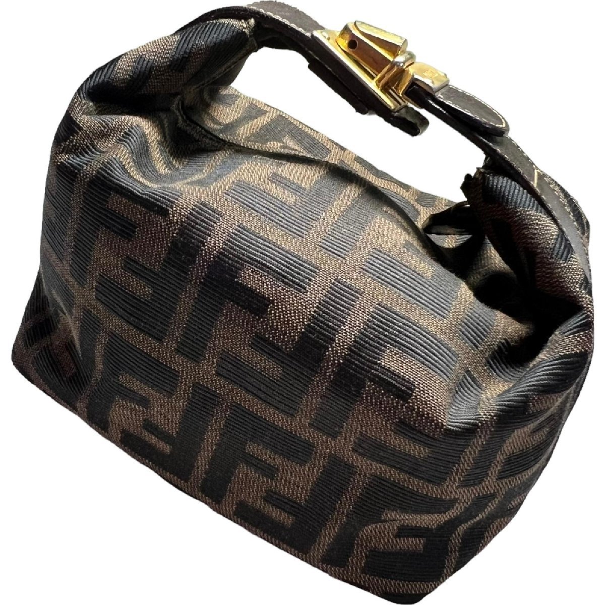 FENDI フェンディ FFロゴ ズッカ プッシュロック式 バニティポーチ