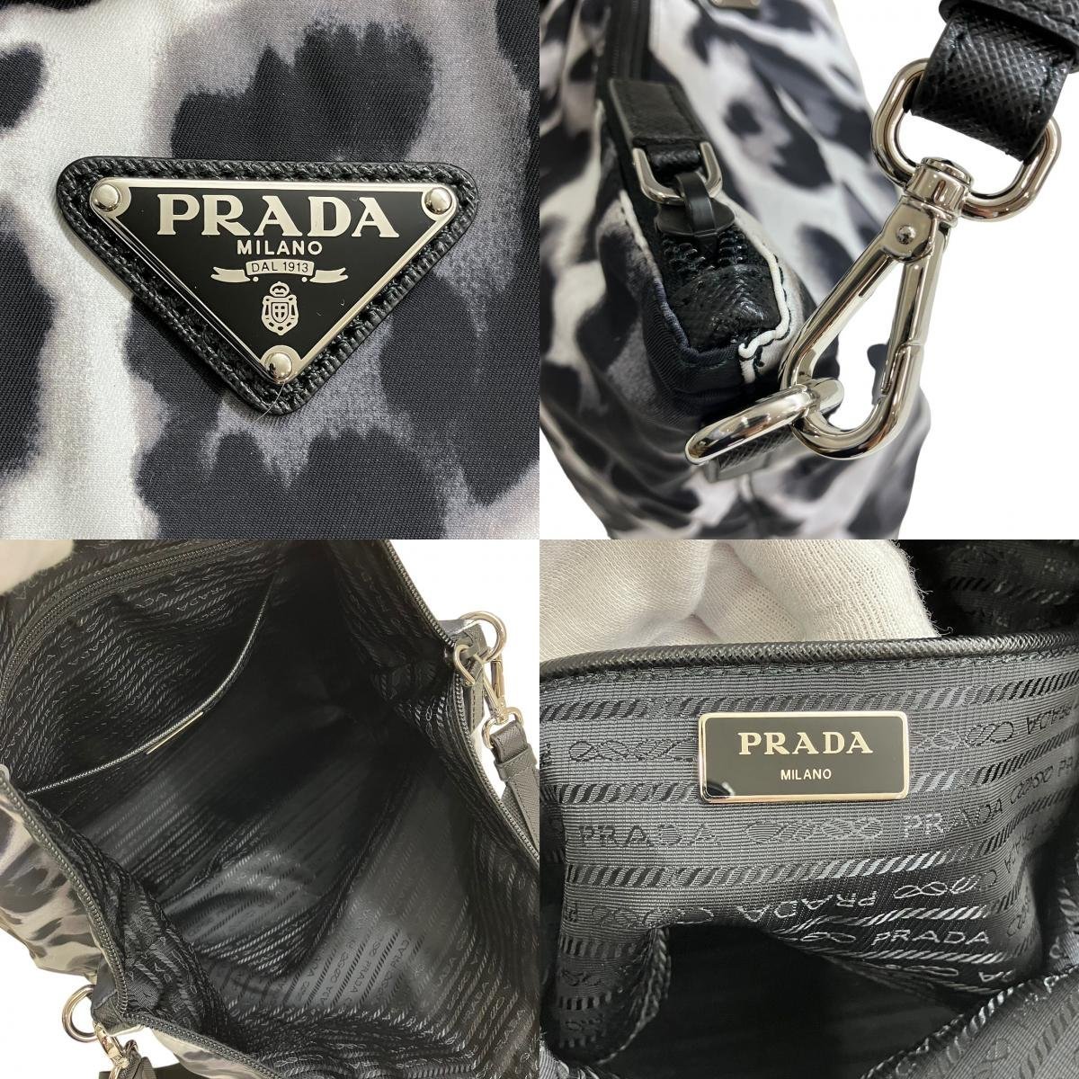PRADA プラダ 2WAYショルダートートバッグ ナイロン ブラックx PRADA プラダ 2WAYショルダートートバッグ ナイロン ブラックx