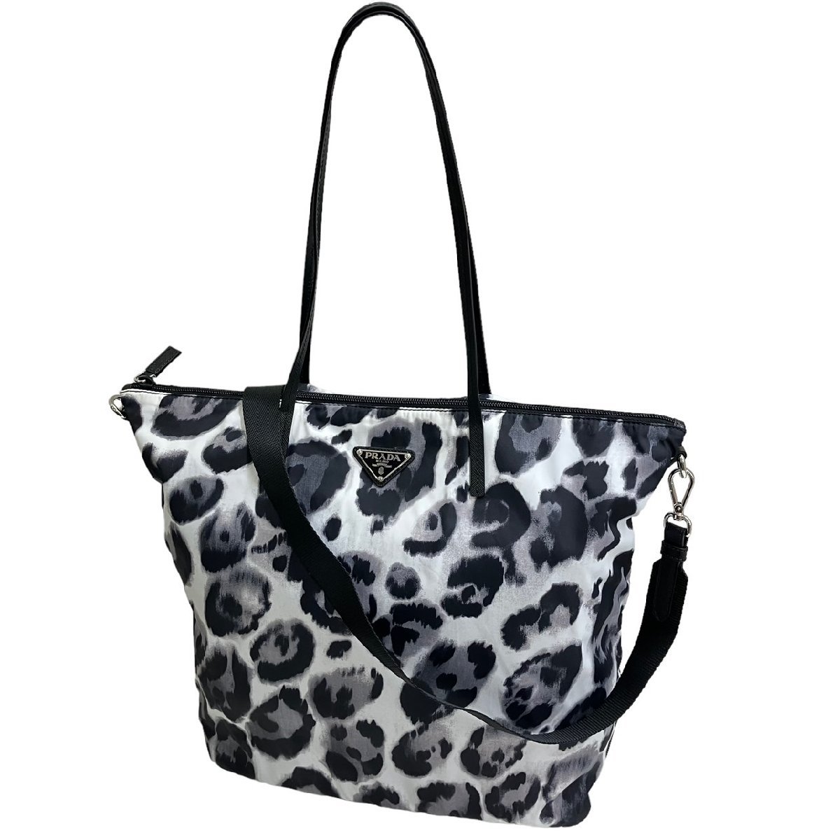 PRADA プラダ 2WAYショルダートートバッグ ナイロン ブラックx PRADA プラダ 2WAYショルダートートバッグ ナイロン ブラックx