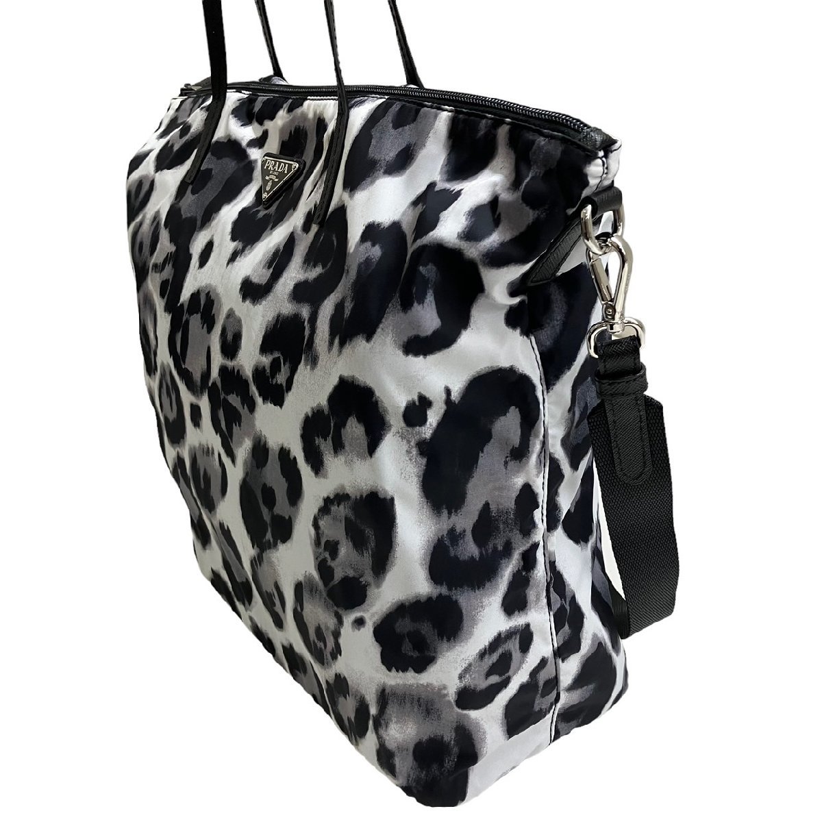 PRADA プラダ 2WAYショルダートートバッグ ナイロン ブラックx PRADA プラダ 2WAYショルダートートバッグ ナイロン ブラックx