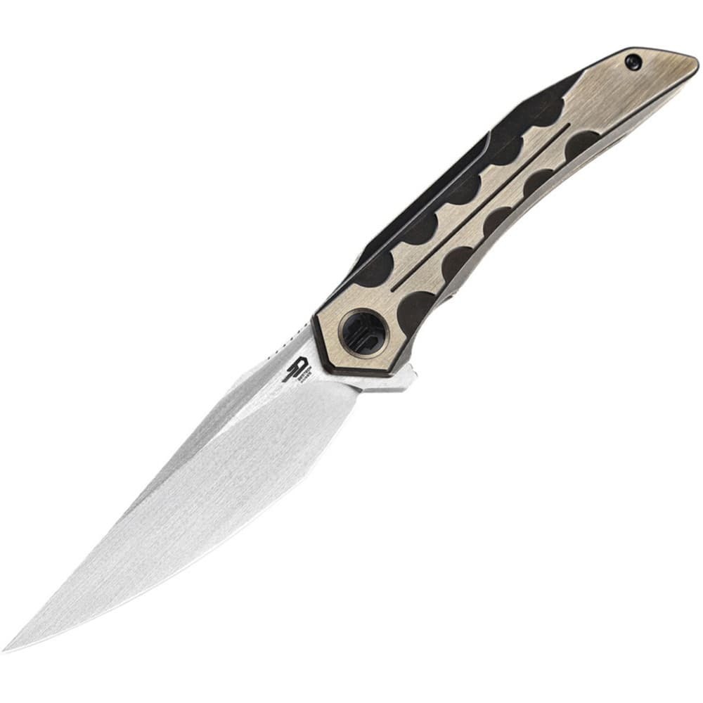 BESTECH KNIVES 折りたたみナイフ SAMARI フレームロック式 ブロンズカラー 収納ポーチ付き BT2009D_画像1