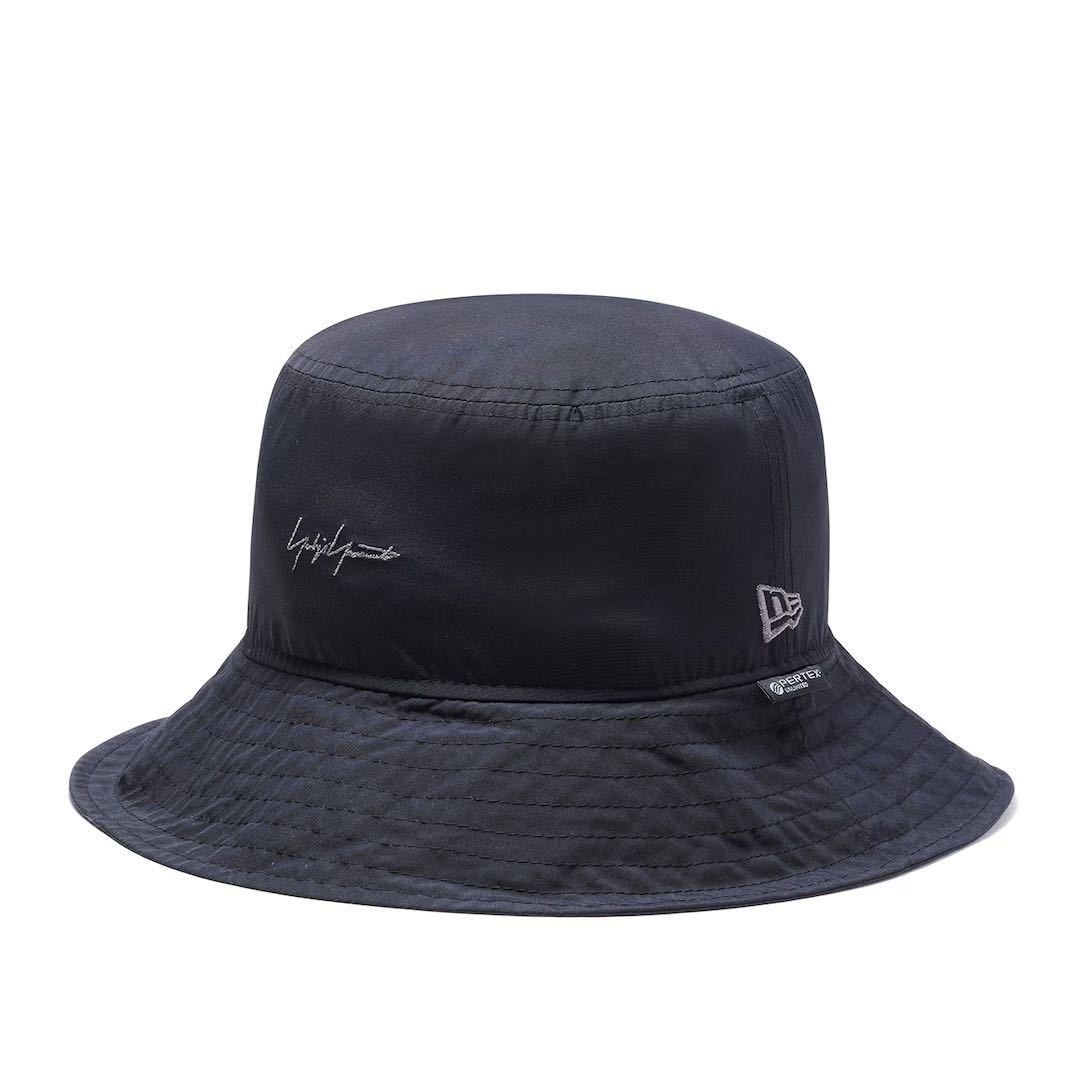 ヨウジヤマモト ニューエラ L/XL バケットハット Yohji Yamamoto POUR HOMME NEW ERA PERTEX バケット03  ハット シグネチャーロゴ ブラック