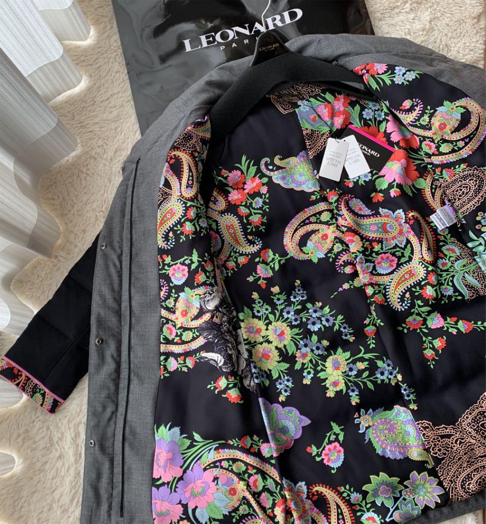 レオナール LEONARDダウンコート ::: 総裏お花柄ペイズリー www.anac