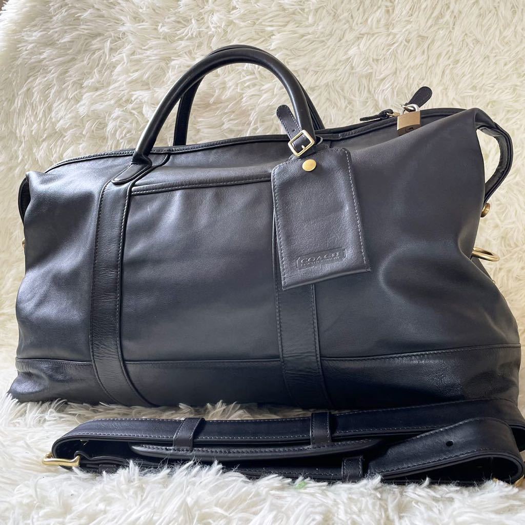 美品!COACH コーチ ボストンバッグ 大容量 南京錠 旅行カバン-