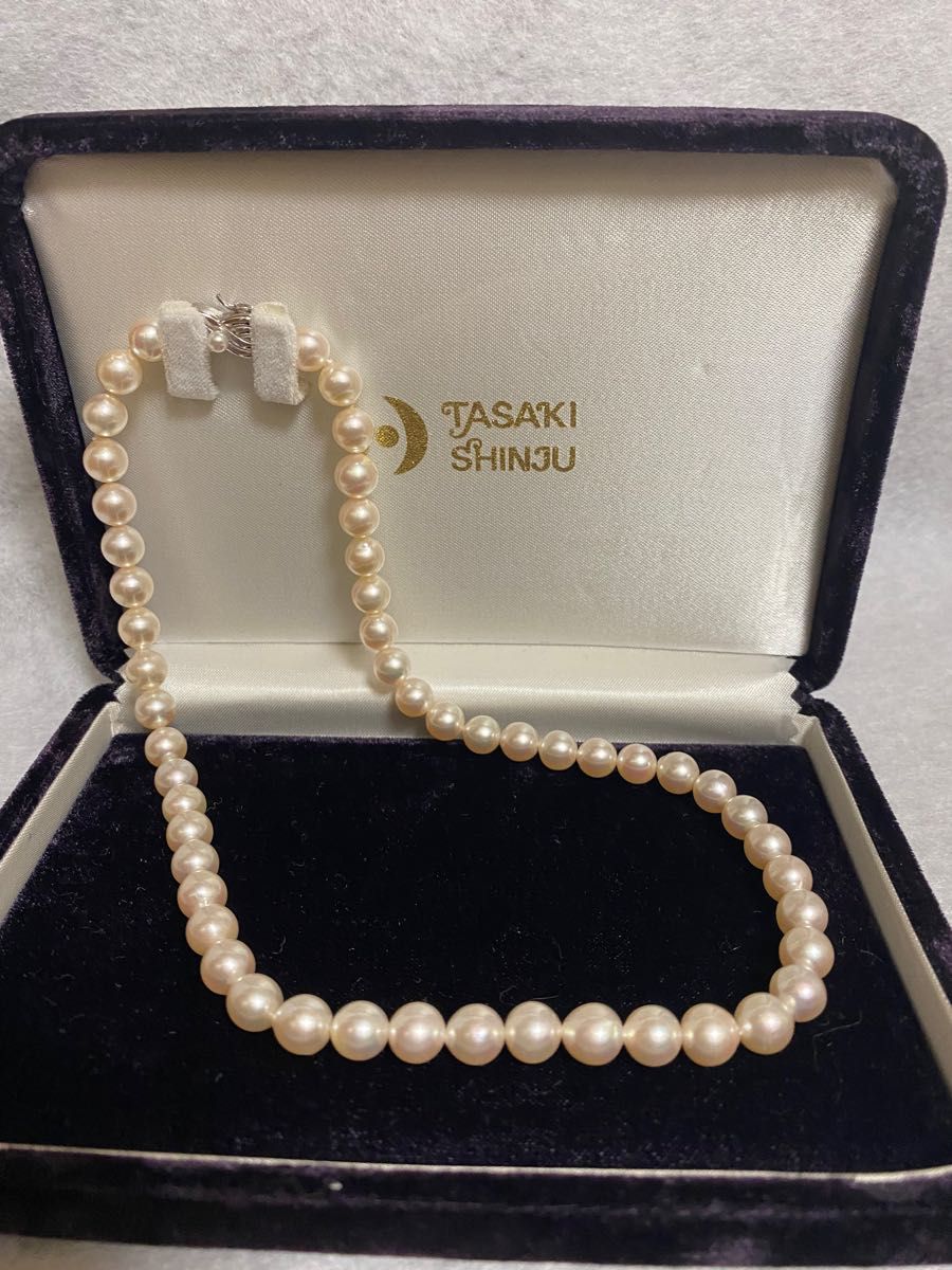 TASAKI SHINJU 田崎真珠 ネックレス パール 7-8mm 刻印あり 箱つき アコヤ真珠