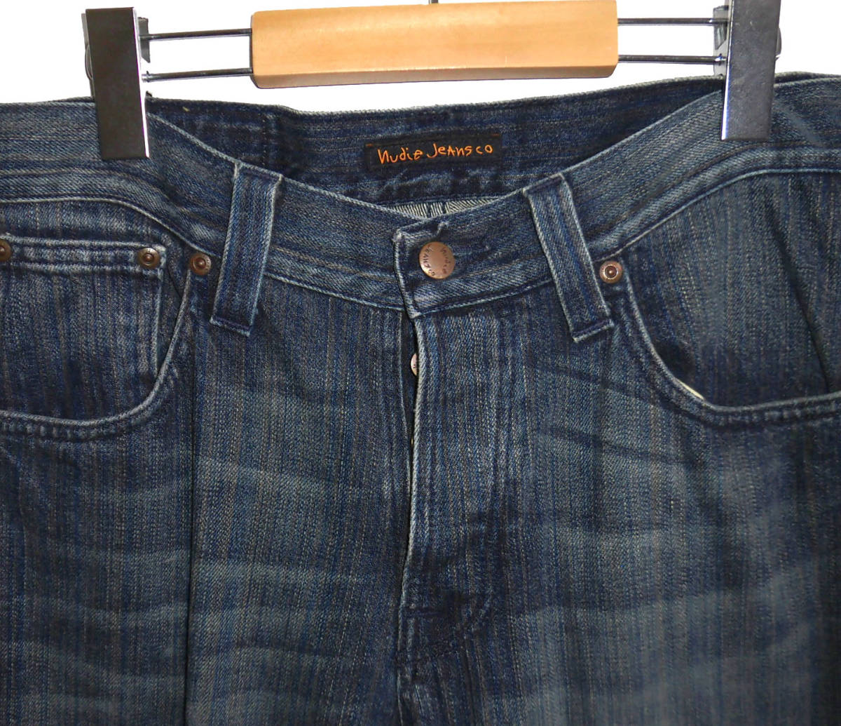 Ё美品 NUDIE JEANS ヌーディージーンズ NJ3526 AVERAGE JOE オーガニックコットン NIGHT BLUE デニムパンツ W30 L32_画像3