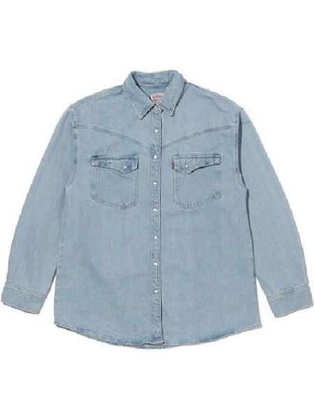 リーバイス レディース DORSEY XL ウエスタンシャツ Mサイズ 定価9900円 ライトブルー Levi’s デニム オーバーサイズ シャツジャケット_画像6