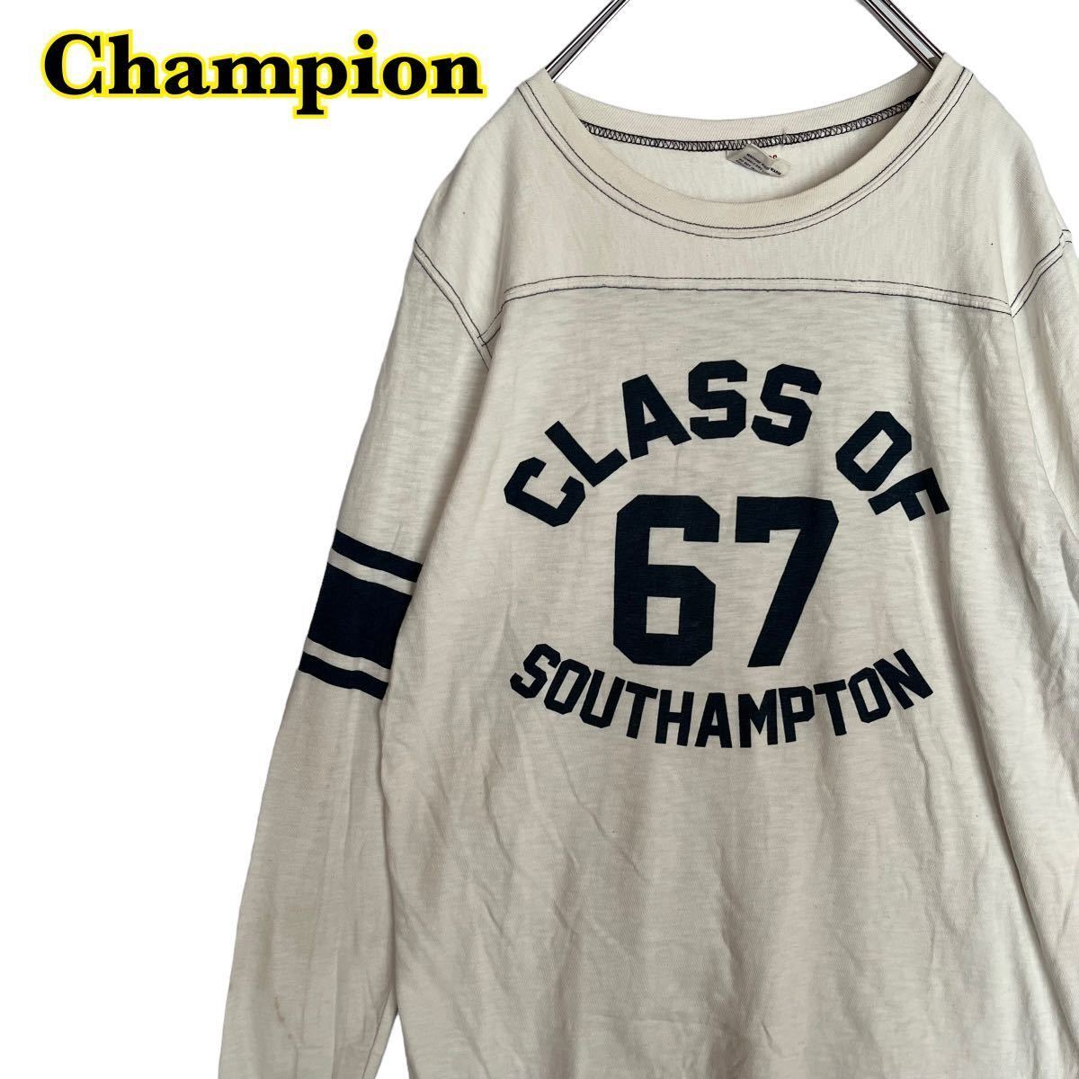 Champion チャンピオン　長袖Tシャツ　ロンT プリント　メンズ Lサイズ　【AY1092】_画像1