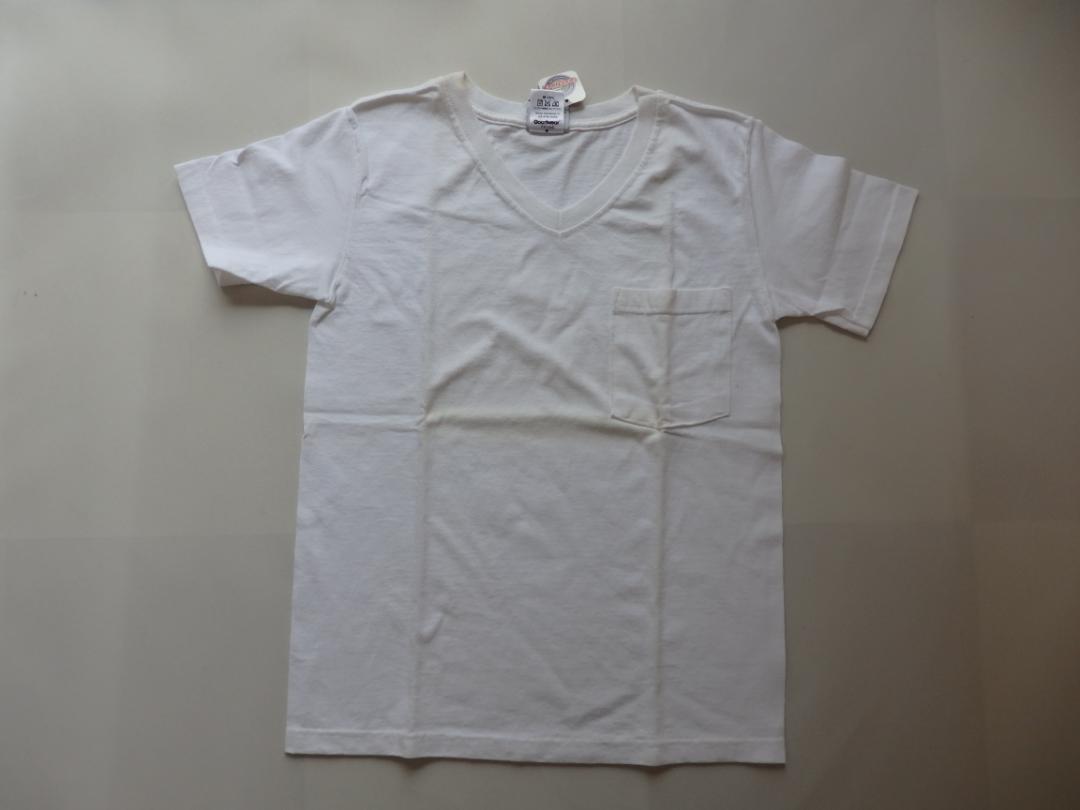 ジャンク 新品 Goodwea グッドウェア スリムフィット VネックポケットTシャツ ジャンク品 折焼けあり ホワイト サイズS_画像6