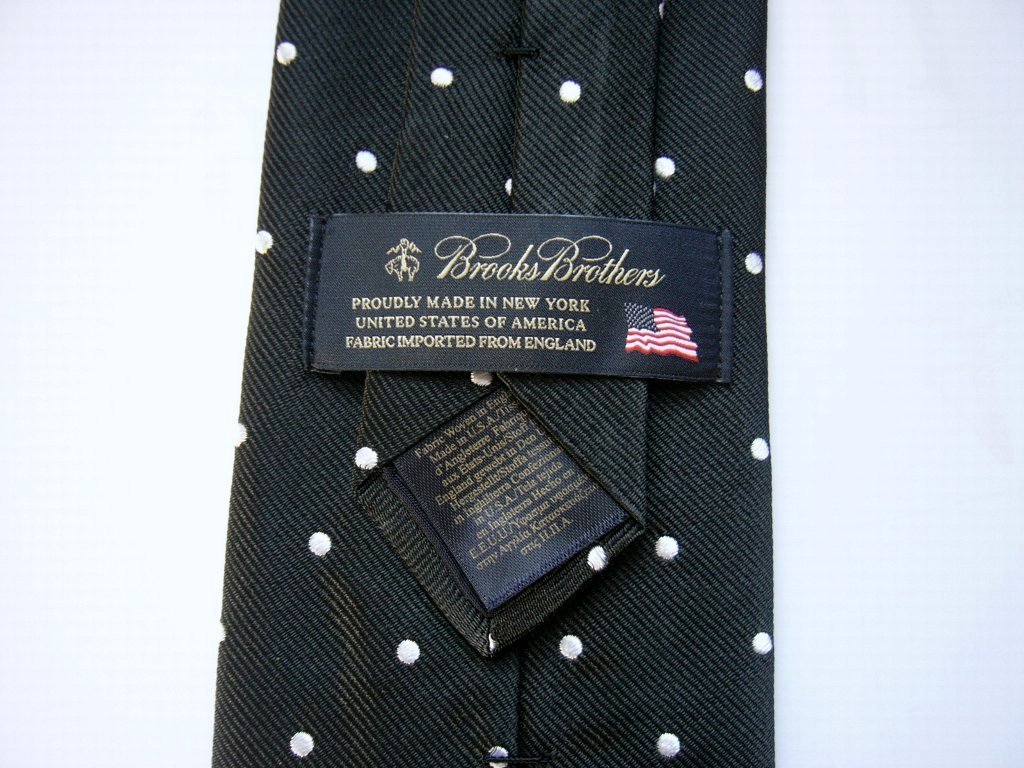 新品【送料無料】ブルックスブラザーズ Brooks Brothers ブラック地 ネクタイ Dot Rep Tie 黒地に白ドット Silk 100% 米国製_共通の画像を使っています。