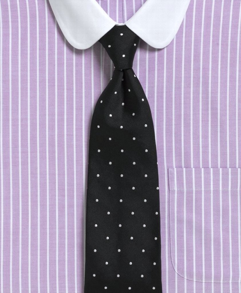 新品【送料無料】ブルックスブラザーズ Brooks Brothers ブラック地 ネクタイ Dot Rep Tie 黒地に白ドット Silk 100% 米国製_イメージ画像です