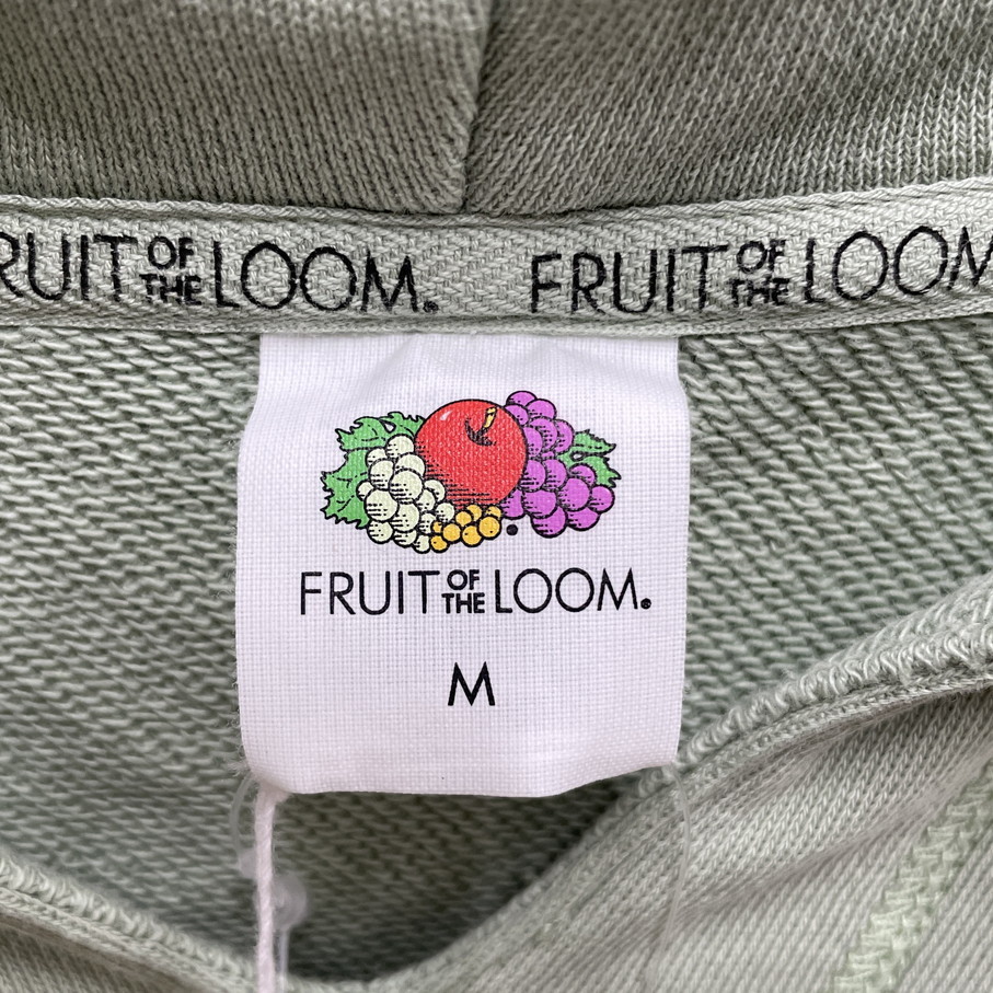 未使用品 /M/ FRUIT OF THE LOOM グリーン V字メキシカンパーカー メンズレディース カジュアル 可愛い袖ロゴ フード フルーツオブザルーム_画像4