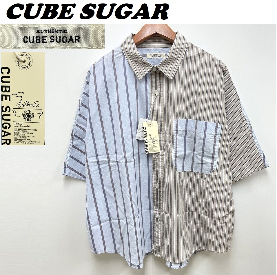 ヤフオク! - 未使用品 /M/ CUBE SUGAR ベージュ ストライ...