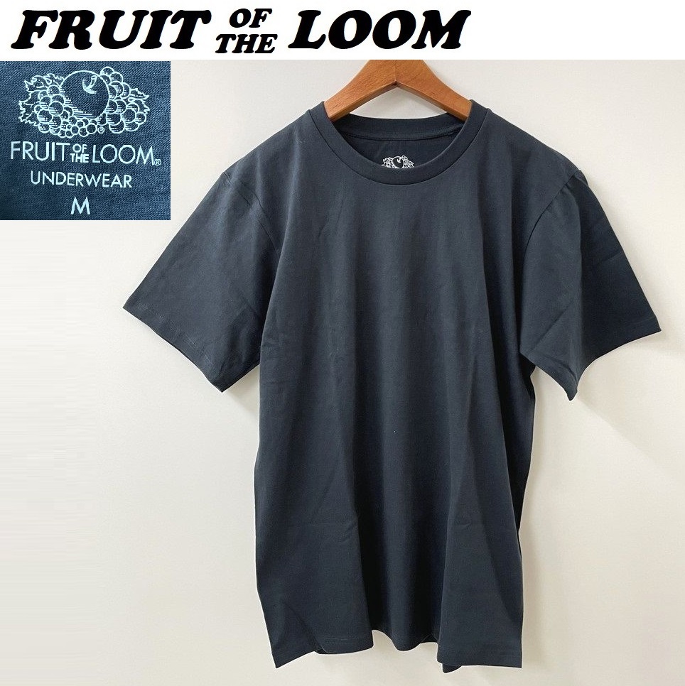 未使用品 /M/ FRUIT OF THE LOOM ネイビー半袖Tシャツ インナー メンズ レディース トップス カジュアル アウトドア フルーツオブザルーム_画像1