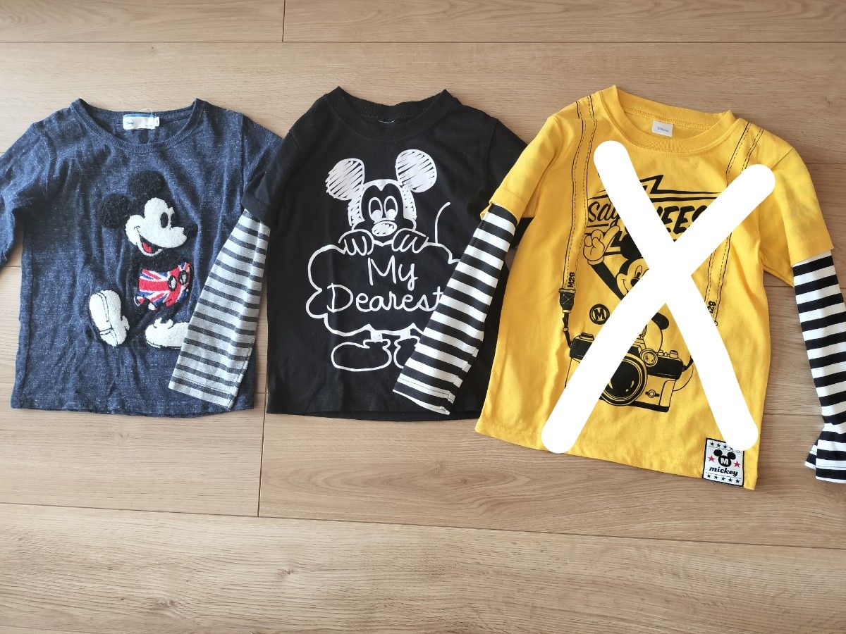 110 ミッキー 長袖Tシャツ 2枚セット カットソー ロンT Mickey