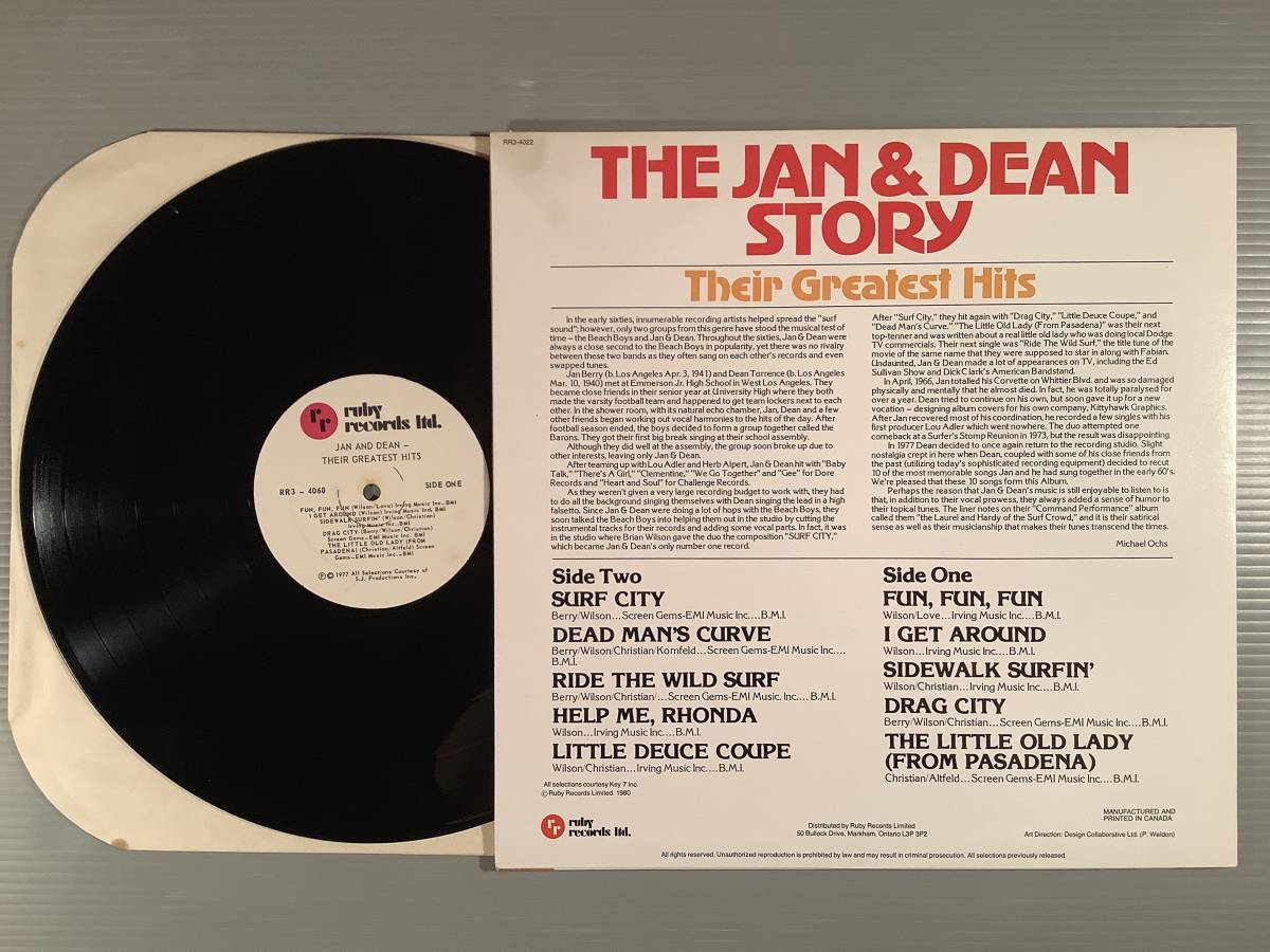 LP(米盤)●ジャン＆ディーン／Their Greatest Hits●良好品！_画像2