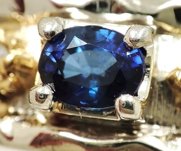 Y8748☆K18/Pt900 天然サファイア 0.28ct 天然ダイヤモンド 0.08ct