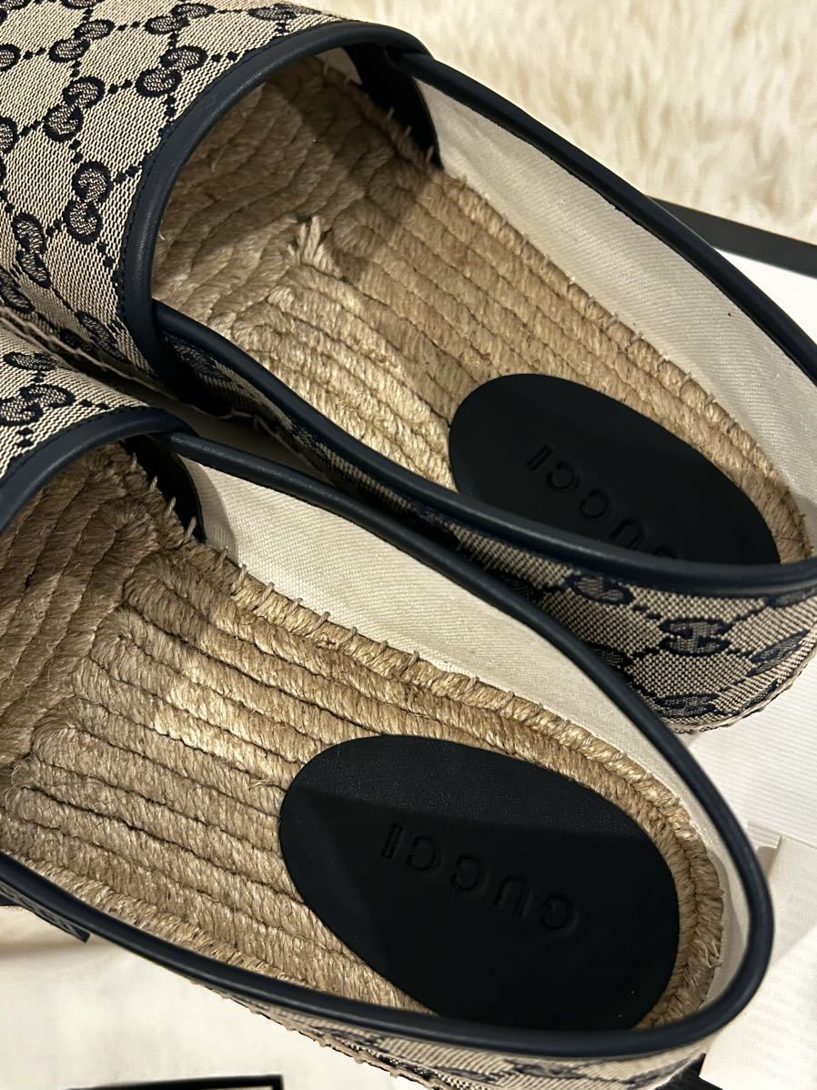 新品】GUCCI グッチ 靴 GG柄 エスパドリーユ スリッポン8.5 27センチ
