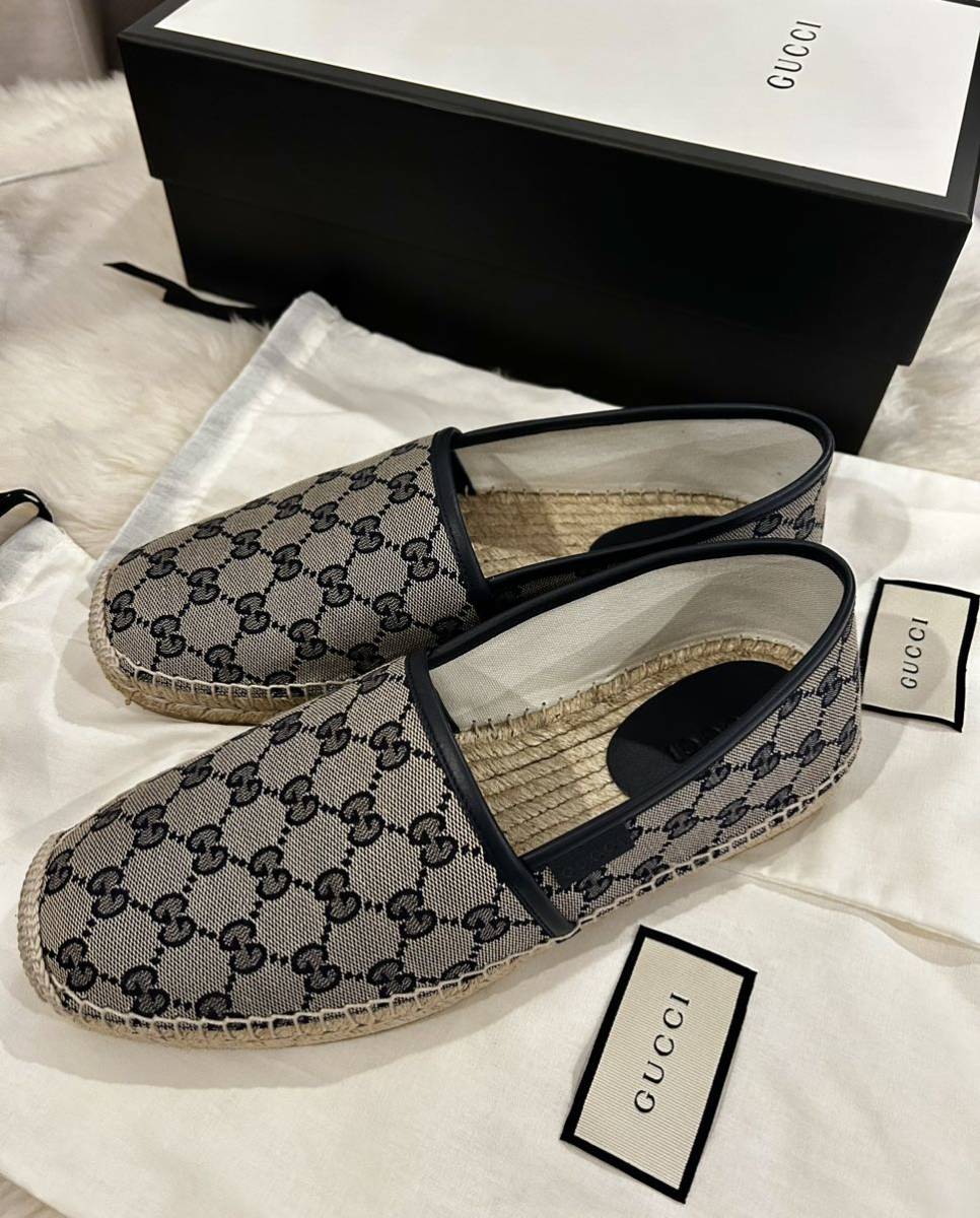 未使用 GUCCI グッチ エスパドリーユ キャンバス スリッポン 先着順