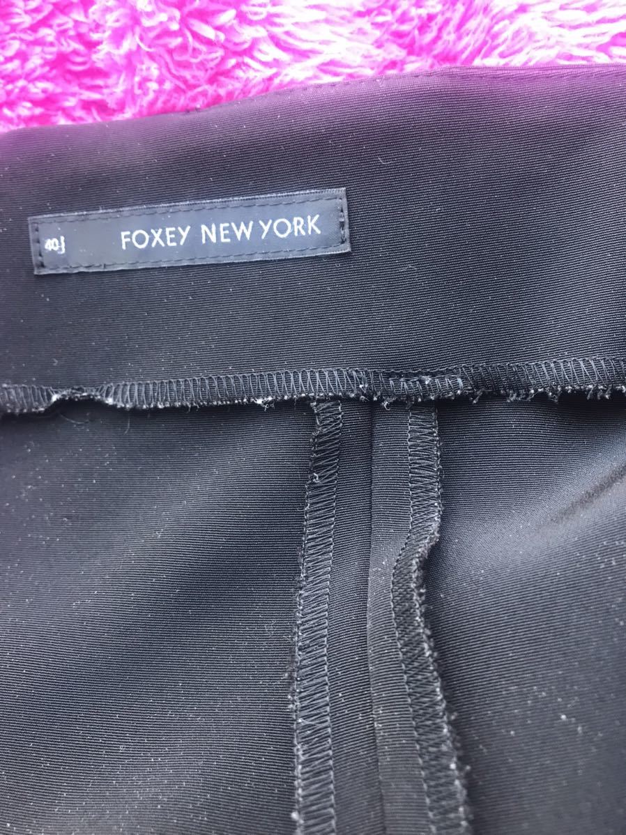 フォクシーニューヨーク FOXEY NEW YORK フレアスカート ベルト付き 40 ブラック _画像4