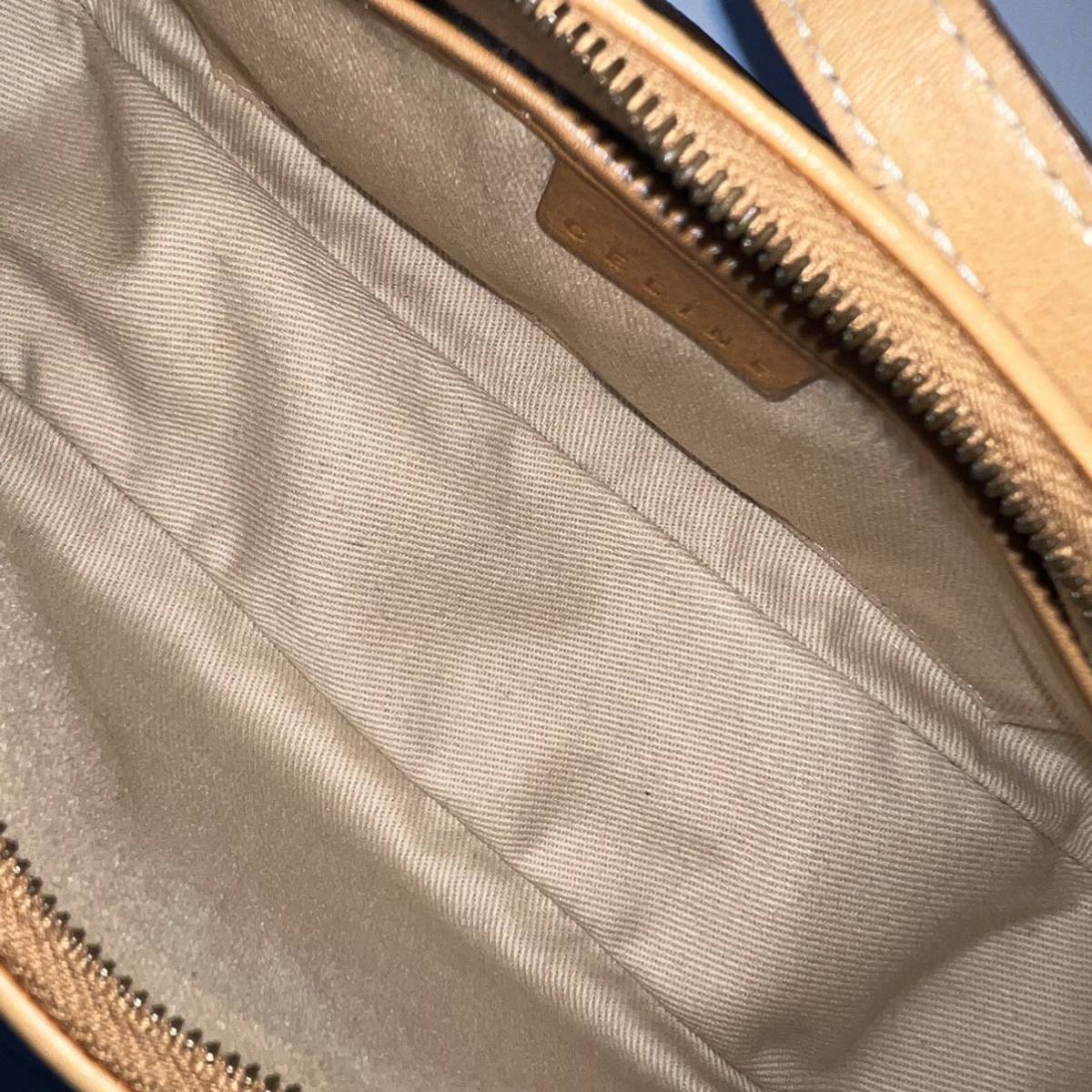 celine セリーヌ アクセサリーポーチ ミニバッグ ベージュ Cマカダム 鞄-